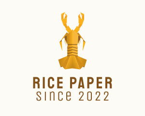 Yellow Lobster Origami  logo design