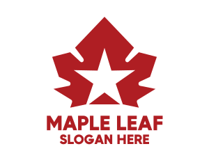 Red Canadian Star logo design