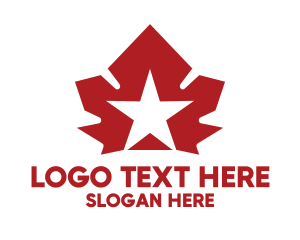 Maple - Red Canadian Star logo design