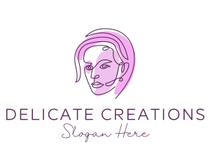 Pink Woman Beauty logo design