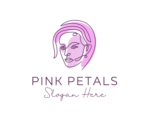 Pink Woman Beauty logo design