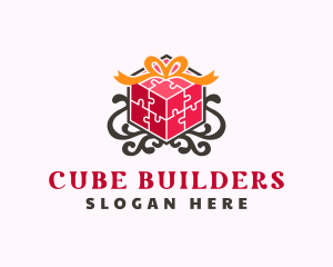 Puzzle Gift Cube logo design