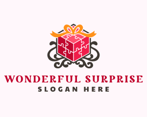 Puzzle Gift Cube logo design