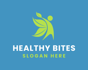 Healthy Human Leaf Wings logo design