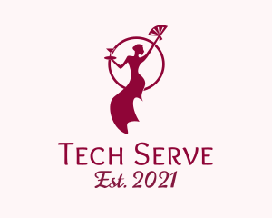 Lady Dancer Wine Server  logo design