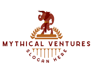 Minotaur Bull Column logo design