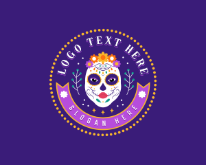 Mexican Catrina Skull Logo