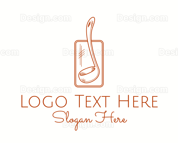 Ladle Spoon Line Art Logo