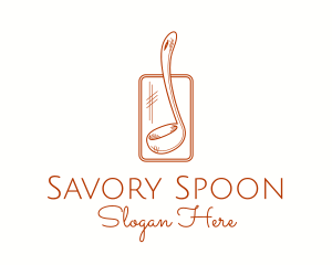 Ladle Spoon Line Art logo