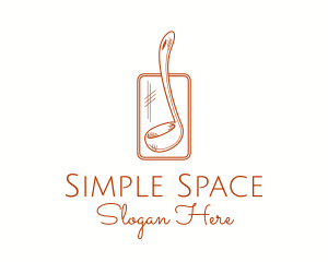 Ladle Spoon Line Art logo design