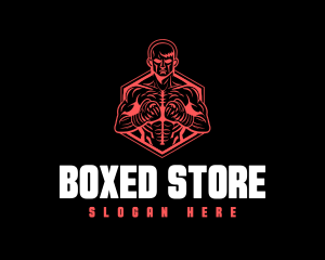 Muscular Boxing Fitness logo design