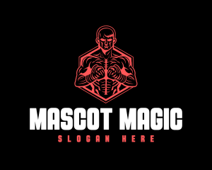 Muscular Boxing Fitness logo design