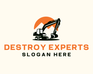 Industrial Excavator Construction logo design