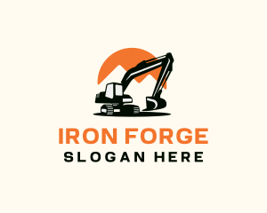 Industrial Excavator Construction logo design