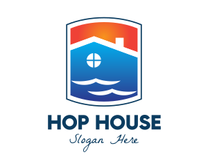 Sunset Sea House logo design