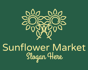 Yellow Sunflower Petals  logo design