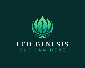 Planting Leaves Eco logo design