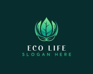 Planting Leaves Eco logo design