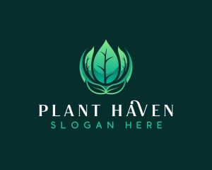 Planting Leaves Eco logo design