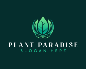 Planting Leaves Eco logo design