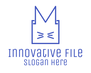 Cat Box File Folder logo design