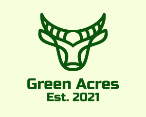 Green Buffalo Outline  logo design