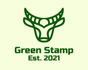 Green Buffalo Outline  logo design