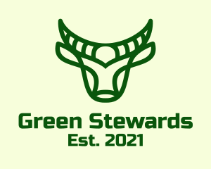 Green Buffalo Outline  logo design