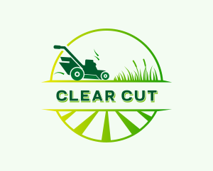 Grass Cutter Lawn Mower logo design