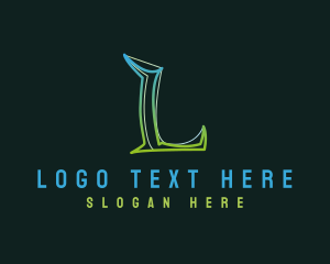 Modern Business Letter L logo