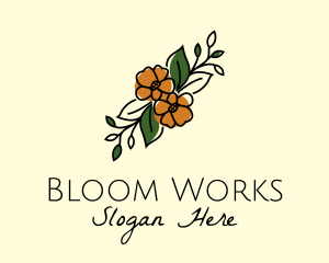 Flower Arranger Line Art logo design