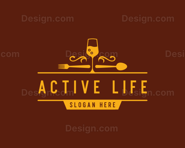 Luxury Restaurant Wine Logo