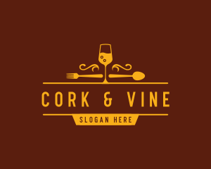 Luxury Restaurant Wine logo design