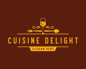 Luxury Restaurant Wine logo design