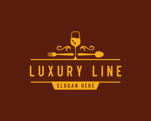 Luxury Restaurant Wine logo design