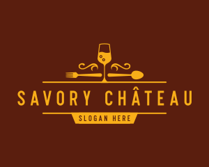 Luxury Restaurant Wine logo design