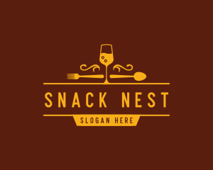 Luxury Restaurant Wine logo design