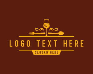 Luxury Restaurant Wine Logo