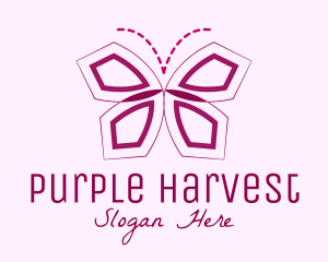 Purple Geometric Butterfly logo design