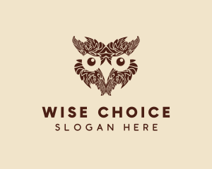 Feather Owl Face logo design