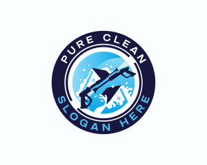 House Pressure Washer  Cleaning logo design