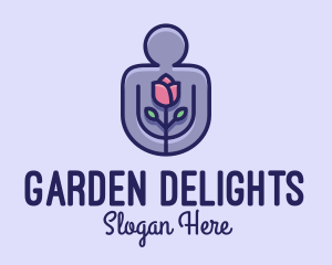 Romantic Flower Man  logo design