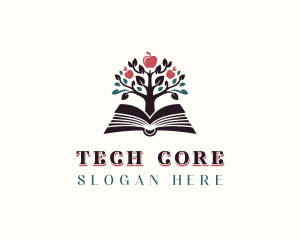 Apple Book Tree logo design