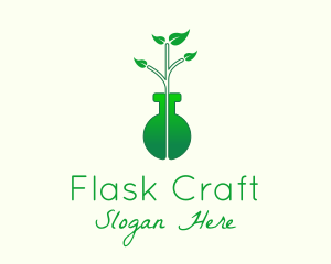 Laboratory Flask Plant logo design