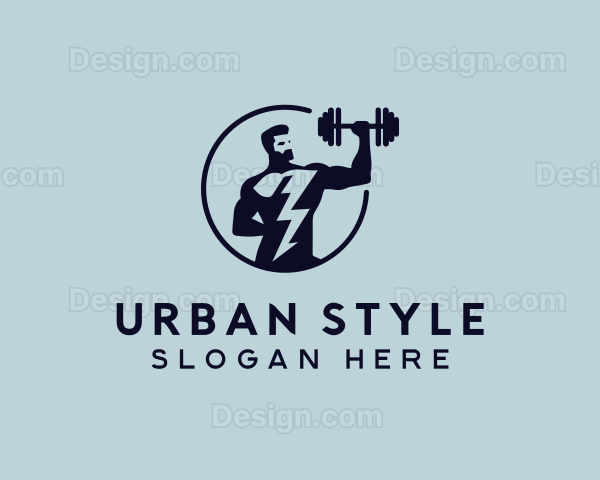 Weightlifter Dumbbell Gym Logo
