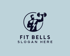 Weightlifter Dumbbell Gym logo design