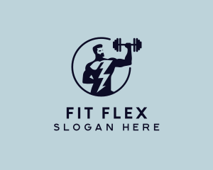 Weightlifter Dumbbell Gym logo design