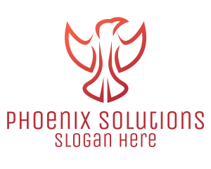 Red Gradient Hawk logo design