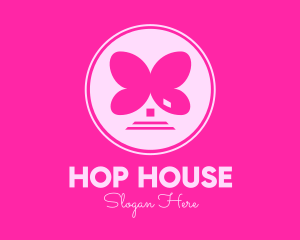 Pink Butterfly House logo design