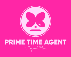 Pink Butterfly House logo design